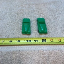 LOT OF 2 TOOTSIE TOY PLASTIC GREEN JAGUAR XK CONVERTIBLE CARS - USA