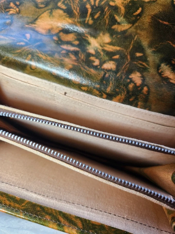 Bolso de Mano Escena Egipcia Cuero Dorado Repujado Vintage Bolso de Mano Cartera Foto 4 de 4