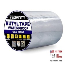 Butyl Tape Waterproof Sealing Tape 6Inch x 34Feet, Aluminum 6 inch x 34 feet