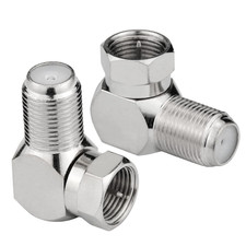 Right Angle Coax Connector, 2 Pack F Type Male to Female RF Coaxial Cable Connec