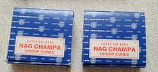 Shrinivas Satya Sai Baba Nag Champa Incense Dhoop Cones, 2 Boxes 24 Cones
