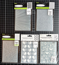 Darice Embossing Folders ANCHORS, HEARTS, SCRIPT BACKGROUND, STARS or SUNRAYS