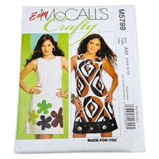 McCalls M5799 Dress Sleeveless Size 4 6 8 10 12 Summer Sewing Pattern UNCUT