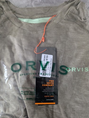 New Orvis DriCast Men's Size MEDIUM Short Sleeve Crewneck T-Shirt Khaki Tarragon - Picture 10 of 14