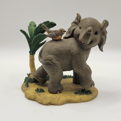 Elephant Figure and Base Want A Ride? Protect Nature Innocent Sculpture 1998