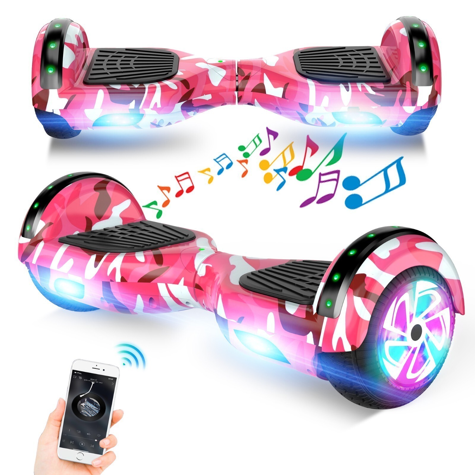 Electric Bluetooth Speaker Led Escooter Self-balancing For Kids