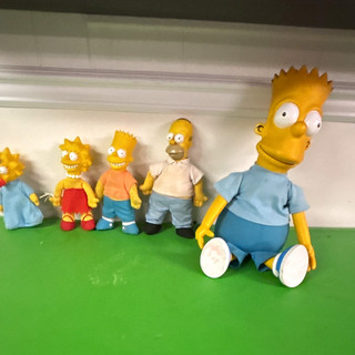 Vintage burger king Simpson pushes and a talking Bart plush (WORKS)