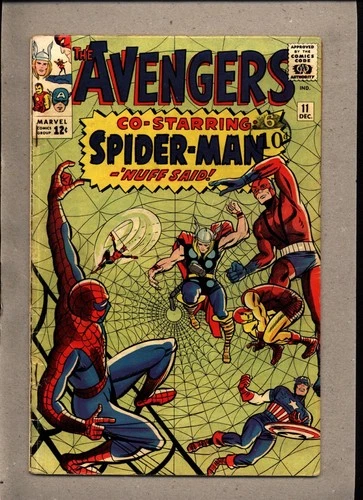AVENGERS #11_DEC 1964_VG/F_AMAZING SPIDER-MAN_SILVER AGE MARVEL_INCOMPLETE!