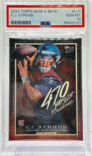 CJ Stroud 2023 Topps Now X Beck CJ-1 Texans Rookie Card RC PSA 10