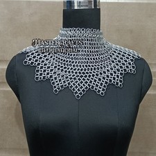 Medieval Chainmail Zig-Zag Collar Aluminum Butted Ring Handmade Cosplay Costume