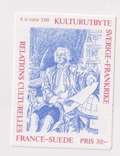 (sweden)1993 Sc 2037a booklet,used,relations culturelles france-sweden   x242