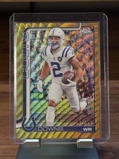 2025 Topps Chrome Football - Josh Downs Gold Pigskin /50. Indianapolis Colts