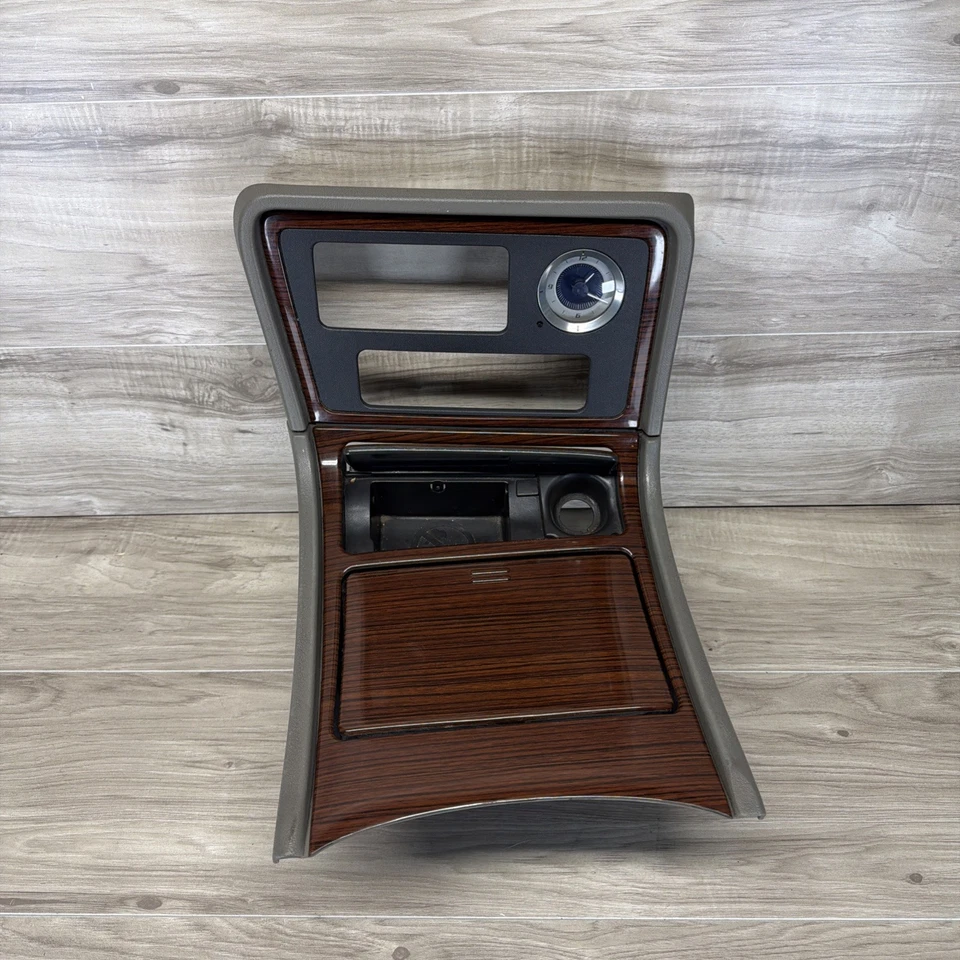 01 02 Cadillac Escalade Consola Central Madera Grano Portavasos Bisel Borde Reloj OEM Foto 2 de 4