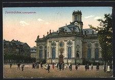 Saarbrücken, Ludwigskirche, Ansichtskarte 1913 