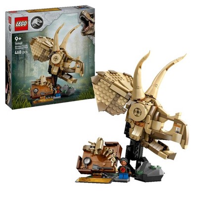 LEGO Jurassic World 76969 Dinosaurier-Fossilien: Triceratops-Schädel Bausatz, Me