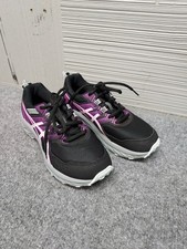 ASICS Kid Running Shoe 3 Black Soft Berry Gel Venture 9 Lace Up Comfort Footwear