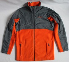 Columbia Boys Size L Fort Rock Hybrid Fleece Full Zip Jacket Gray/Orange 1573441