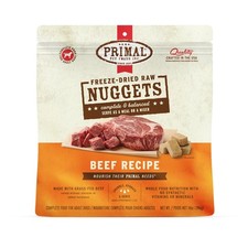 Primal Freeze Dried Raw Dog Food Nuggets, Beef, Complete Balanced Meal, Also...