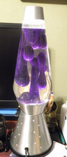 Lava Lite Starlite Century Lamp Vintage SILVER, 52oz PURPLE Wax