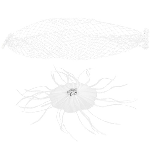 Fascinator Copricapo per Sposa Capelli Ornamento Fascinatori Donna Clip a Rete - Foto 8 di 12