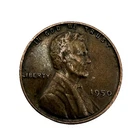 1950 Lincoln Wheat Penny-No Mint Mark L-On-Rim-Error One Cent US Coin