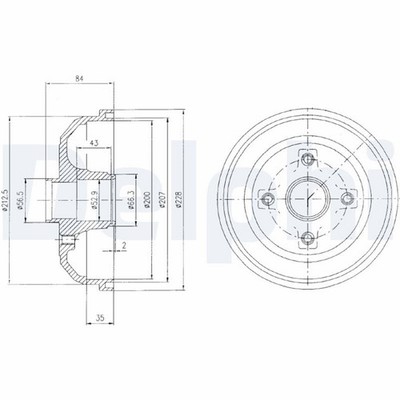 2x Bremstrommel DELPHI BF471 für CORSA OPEL S93 X01 Caravan F08 F68 W5L 16V CDTI