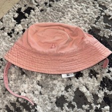 Baby Girl GAP salmon Pink Bucket Hat W Strap Sz 18-24 Month Cotton