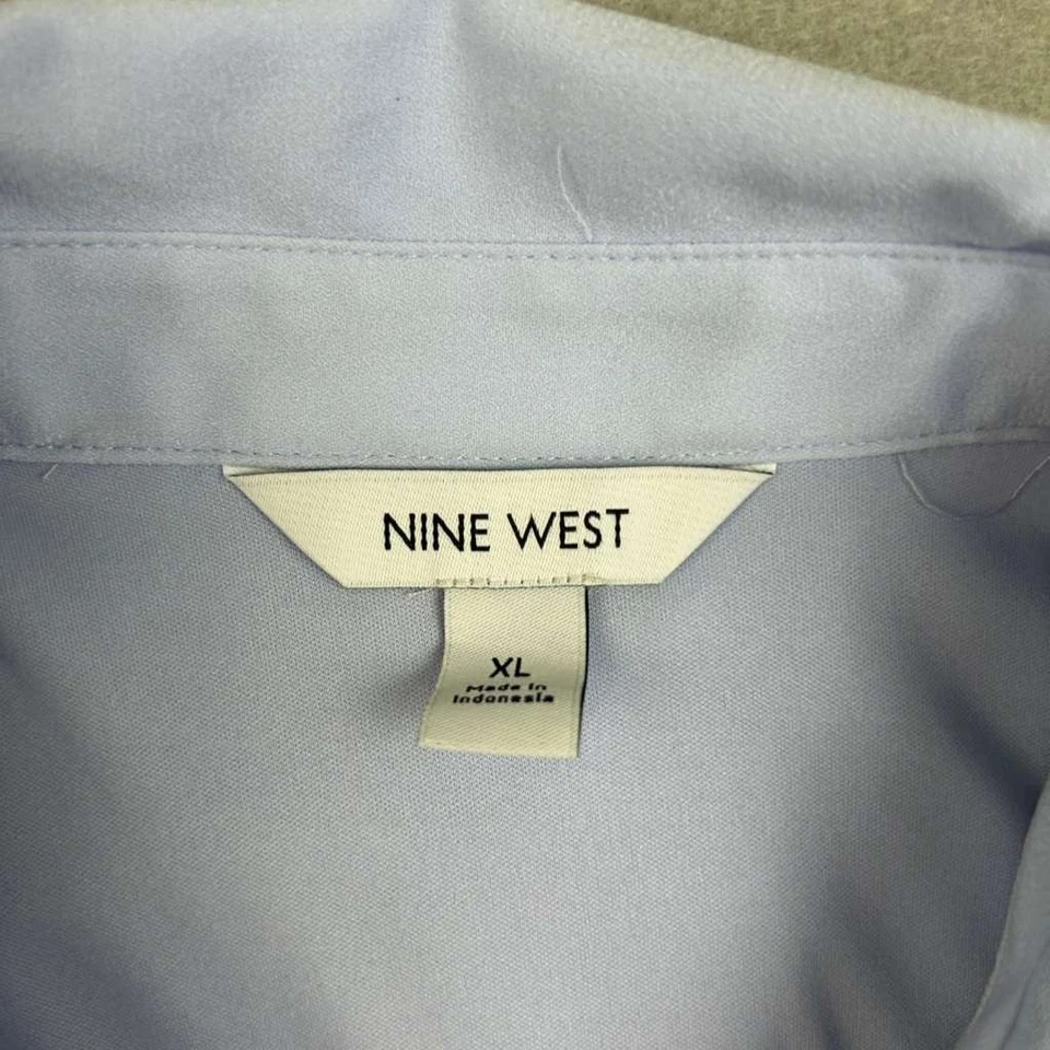 Vestido Nine West para mujer XL azul sin mangas cuello abotonado nuevo con etiquetas Foto 2 de 4