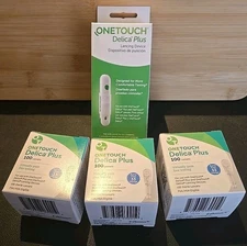 ONETOUCH Delica Plus Lancing Device with 3 boxes of 33 gauge lancets, Exp 2027