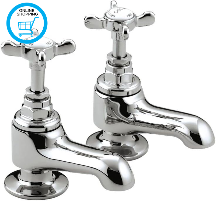 1901 Bath Pillar Taps, Traditional Shower & Bath Taps for All Plumbing Systems,
