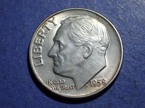 1958-D Roosevelt Dime  AU details