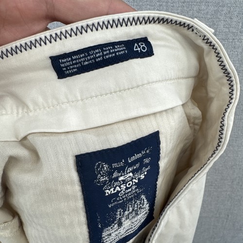 M Mason's London Bermuda Shorts 11" Mens 48 (US32) Beige Khaki Flat Front** - Picture 17 of 18