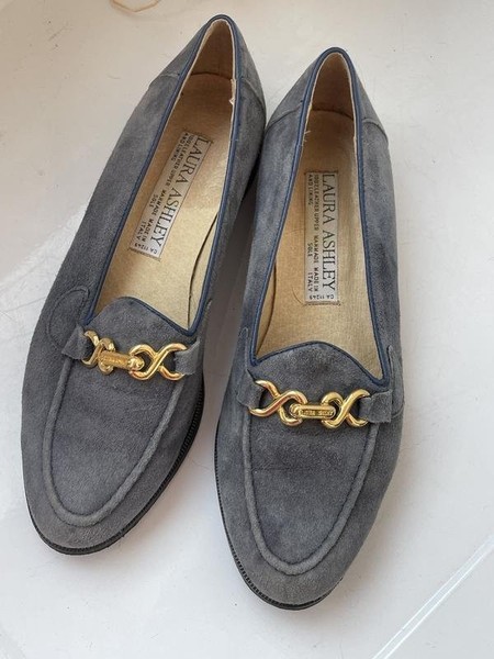 Women Laura Ashley Loafers Navy Suede 36.5