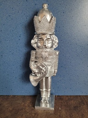 Dekoration Nussknacker mit Trompete 6x5x20 cm Silberfarbig Polyresin Werner Voss