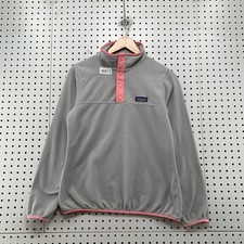 Patagonia Micro D Snap T Fleece Pullover Sweater Women Small Pink Gray Synchilla