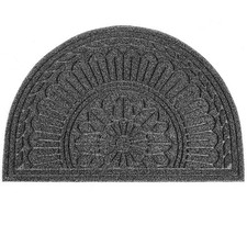 Door Mat Outdoor Indoor, 23.5" x 35.5", Half Round Door Mats, Non-Slip Front ...