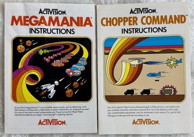 Activision Atari 2600 Manuals Lot Chopper Command + Megamania 1982 Original