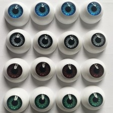 8 Pairs of 4 Colors 22mm Half Round Realistic Acrylic Eyes for Halloween Prop...