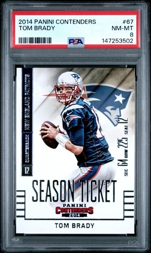 147253502 Tom Brady 2014 Panini Contenders #67 Season Ticket PSA 8