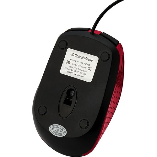 Verbatim Corded Notebook Optical Mouse - Red (99742) - Picture 3 of 5