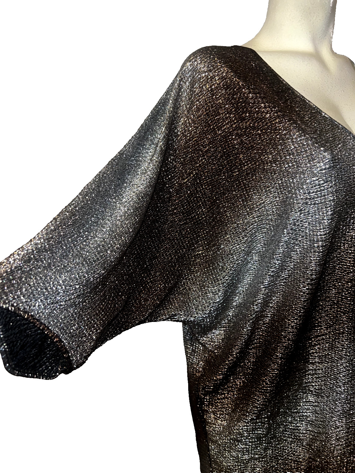 ZARA Basic Evening Women's Size M Metallic Scoop … - image 3