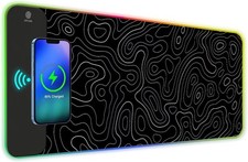15W Fast Wireless Charging RGB Gaming Mouse Pad, 18 Light Modes, Ships from USA