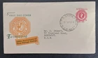 1953 AUSTRALIA CENTENARY OF 1ST TASMANIA POSTAGE STAMP FDC, ROYAL GREEN ISSUE