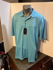 Greg Norman Play Dry Men  s Polo Shirt Wave Pool Blue XL Polyester - NWT