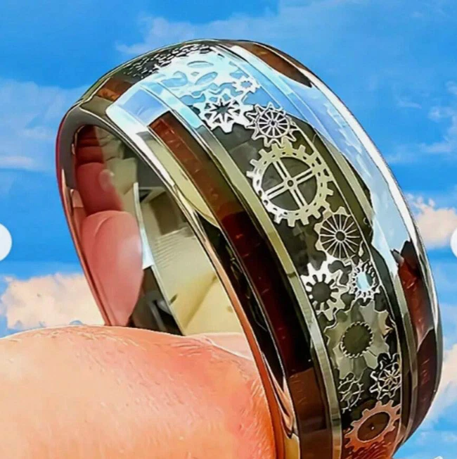 Anillos de Titanium En Oro 14k Sortijas Para Hombre Joyeria Fina Anel Aros Foto 4 de 4