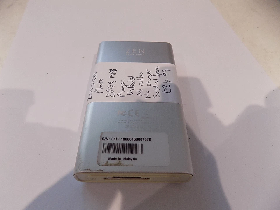 Creative Zen Sleek Photo 20GB MP3 Player Silver UNTESTED SPARES/PARTS - Image 4 of 4