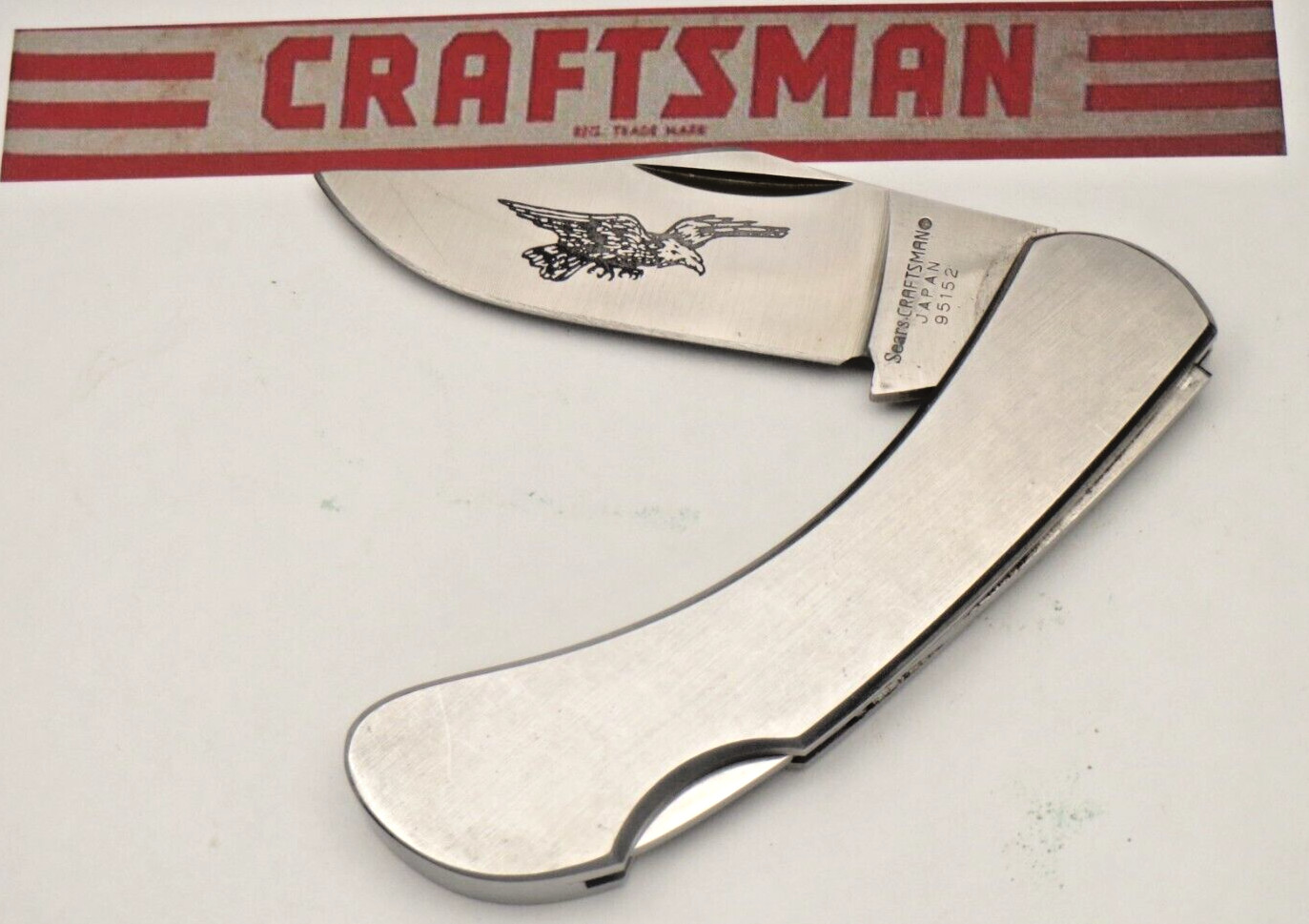 Vintage CRAFTSMAN - Seki Japan Lockback Knife - Stainless Steel Handles & Blade