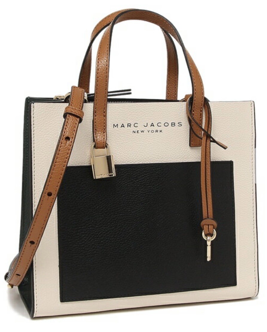 Marc Jacobs Grind Mini Sandshell Colorblock Leather Tote Bag 
