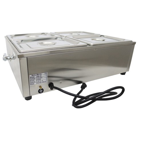 OPEN BOX 4 Pans Electric Food Warmer Bain-Marie Buffet Steamer Heater 1/2 Size - Picture 14 of 21