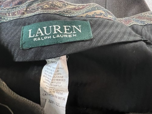 Ralph Lauren Mens Dress Pants 32 x 32 Classic-Fit Brown - Picture 3 of 6